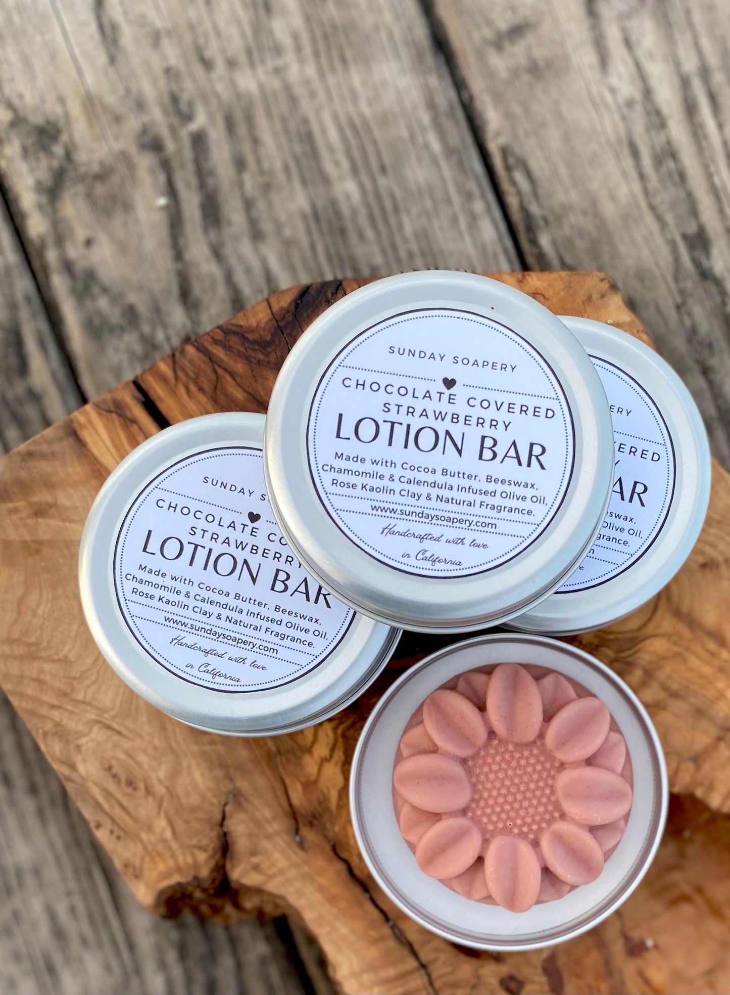 Solid Lotion Bar — Chocolate Covered Strawberry